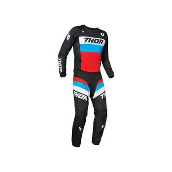 Moto kombinéza Mx Komplet Thor Pulse Racer Black / Red / Blue, Dres XXL, Kalhoty 38