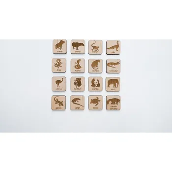 Pexeso MAJADESIGN Dřevěné pexeso - české - ASIJSKÁ ZVÍŘATA