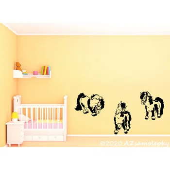Samolepící dekorace Dětské samolepky na zeď - Poníci - kolekce S
