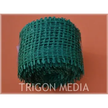 Jutový dekorační pásek tmavě zelený 3m/4cm