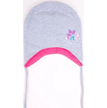 Kojenecká čepice YO kojenecká čepice podzimní/jarní s lístečky- dívčí vel. 42-44 barva: šedá