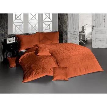 Povlečení Matějovský Lolita cihlové 140 x 200, 70 x 90 cm zipový uzávěr