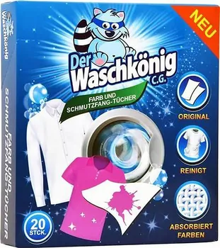 Odstraňovač skvrn Waschkönig Ubrousky proti zabarvení prádla 20 ks