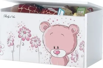 Babyboo Bedna na hračky Medvídek růžový 40 x 70 x 40 cm