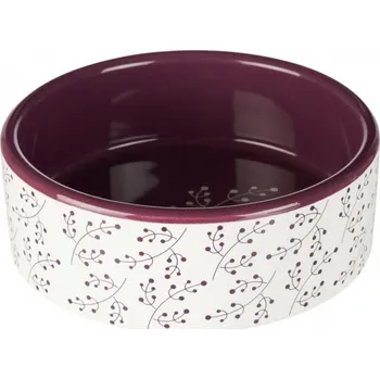 Miska pro psa TRIXIE Keramická miska 0,8l/16 cm bílá s motivem rostlin/berry