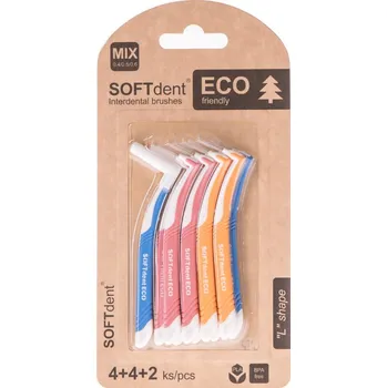 Mezizubní kartáček Hellada SoftDent Eco zahnutý mix 10 ks