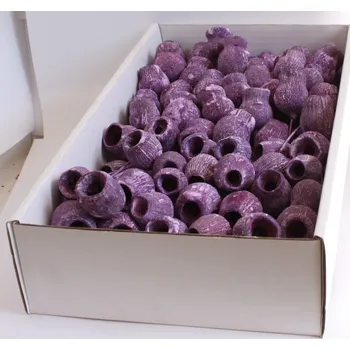 Sušené květiny Gum Bells na drátku frosted brombeer,100 ks, fialové