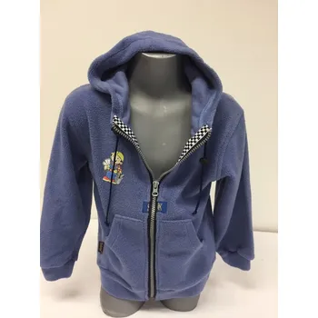 Dívčí mikina Mikina s kapucí fleece 110-134, velikost 110, Barva středně modrá, Složení materiálu 100%polyester