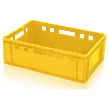 Úložný box Plastová přepravka na maso E2 ŽLUTÁ, 60x40x20 cm,nosnost 30 kg