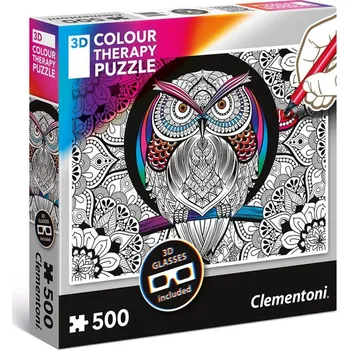 Puzzle Clementoni 3D Colour Therapy Sova 500 dílků 
