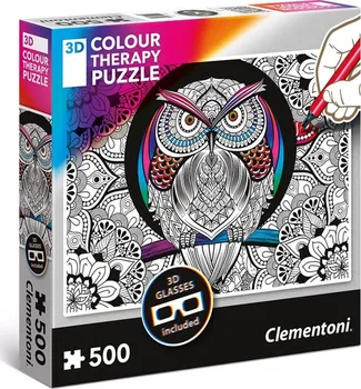 Puzzle Clementoni 3D Colour Therapy Sova 500 dílků 