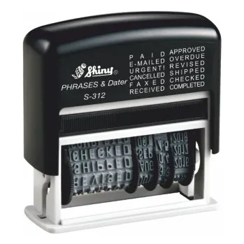 Razítko Hotové razítko Shiny S-312CZ Printer Line, 12x text + 1x datum *Barva strojku: Černá
