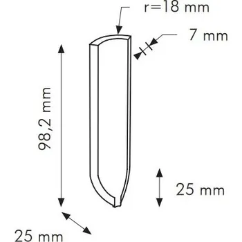 IN Perla Cod. G RAL 7004 - vnitřní roh 2,5x10 šedá matná 0011G22