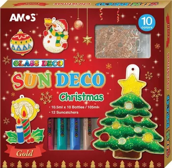 Speciální výtvarná barva AMOS Sun deco barvy na sklo 10 x 10,5 ml