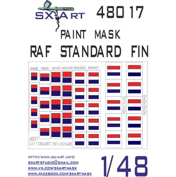 Plastikový model SX-ART 1/48 RAF Standard Fin Painting Mask