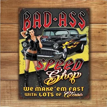 Plechová cedule Cedule Bad Ass Speed Shop