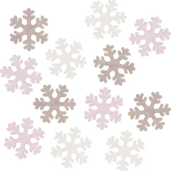 Vánoční dekorace Vločky dřevěné 4 cm, 12 ks 4200