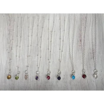 Náhrdelník Stříbrný náhrdelník Birthstone Délka řetízku: 41cm, Typ řetízku: Cable ( jednoduchý ), Měsíc narození: Duben - Křišťál (čirý) Ag 925/1000