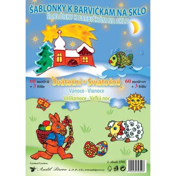 Speciální výtvarná barva Šablony k barvám na sklo VÁNOČNÍ