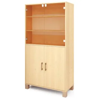 Šatní skříň Vysoká skříň ORZE skleněná dvířka (více barev) Zelená Buk