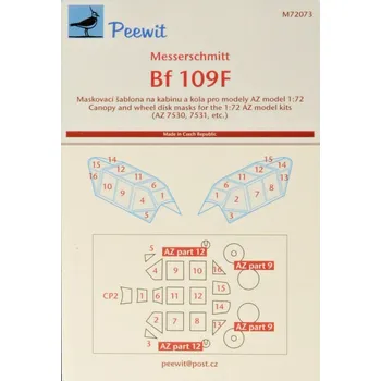Plastikový model Peewit 1/72 Canopy mask Bf 109F-2/4 (AZ MODEL)