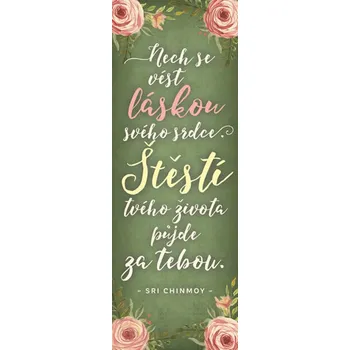 Plechová cedule Madal Bal Plechová cedulka Nech se vést - Sri Chinmoy 13,5 x 36 cm