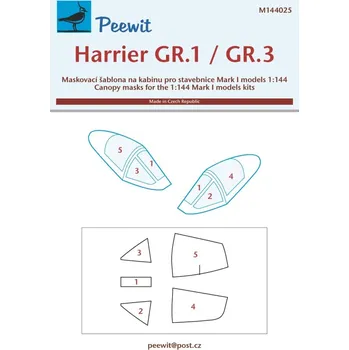 Plastikový model Peewit 1/144 Canopy mask Harrier GR.1/GR.3 (MARK I MOD.)