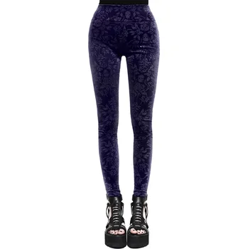 Dámské kalhoty kalhoty dámské (legíny) KILLSTAR - Bite Me - PLUM - XS