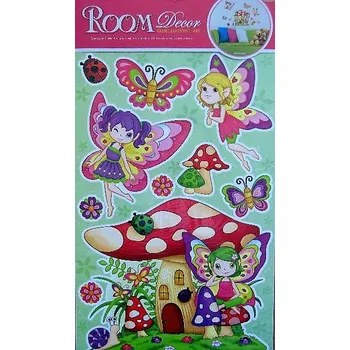 Samolepící dekorace Dekorace nalepovací 3D VÍLY S DOMEČKEM 50x32cm