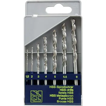 Vrták NÁSTROJE CZ Sada vrtáků 7-dílná (1,5;2;3;4;5;5,5;6mm) DIN338RNHSS, plast