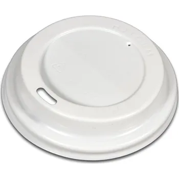 Jednorázové nádobí HIT Víčko kelímku bílé 6,2 cm, 100 ks