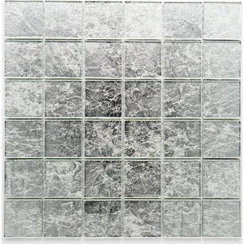 Obklad Skleněná mozaika 48x48mm stříbrná