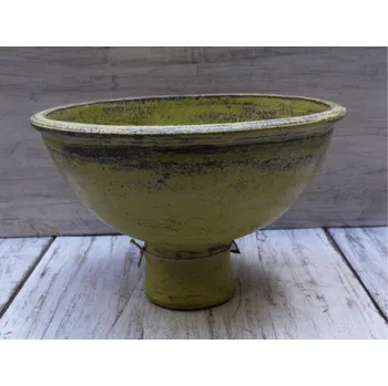 Mísa terakota s nohou průměr 30cm žlutá patina