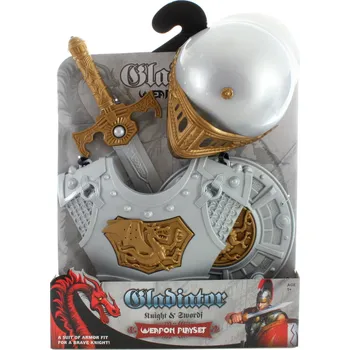 Dětská zbraň Lamps Gladiátor sada brnění stříbrná/zlatá
