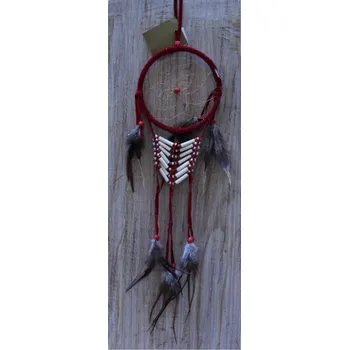 Lapač snů Lapač snů č.54 červený, délka 50cm průměr 12cm