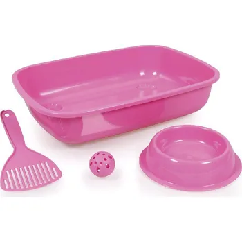 Podestýlka pro kočku WC Welcome kitten růžový set