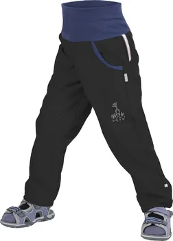 Chlapecké kalhoty Unuo Evžen softshellové kalhoty bez zateplení + reflexní obrázek černé/modré
