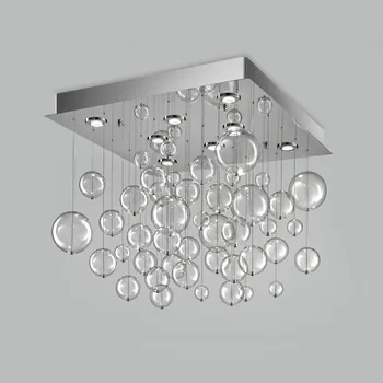 Metal Lux Bolero, luxusní závěsné svítidlo, 36 kuliček čirého skla, 8x10W LED, prům. 80x80cm, délka závěsu: 70cm