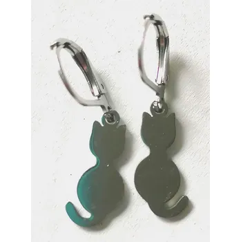 Náušnice Naušnice z chir. oceli s kočkou