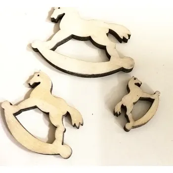 Vánoce Dřevění houpací koníci - 3 ks