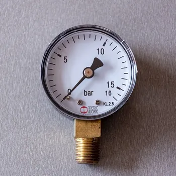 Barometr Manometr spodní průměr 40 mm, rozsah 0 - 16 bar