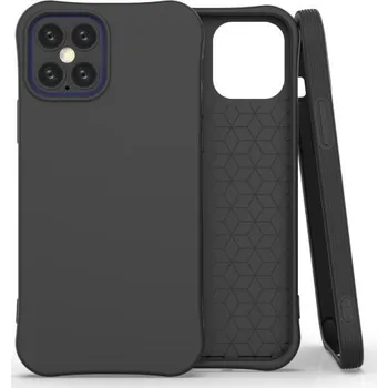 Pouzdro na mobilní telefon Matný měkký kryt pro iPhone 12 / 12 Pro - černý
