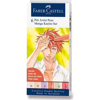 Popisovač Faber-Castell Pitt Artist Pen Manga sada 6 ks, Kaoiro