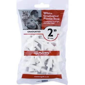 Golf Masters Plastic Graduated Tees 2 Bag 25 White