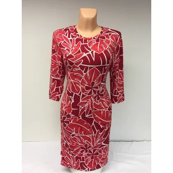 Dámské šaty dámské šaty , Barva Červená, Velikost XL46, Materiál 98% Polyester 2% Lycra