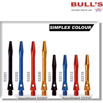 Příslušenství pro šipky Násadky Simplex Colour Bull´s červené krátké 53313