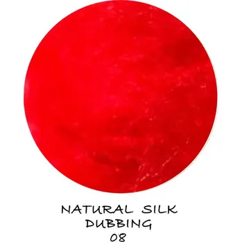 Natural Silk Dubbing Red