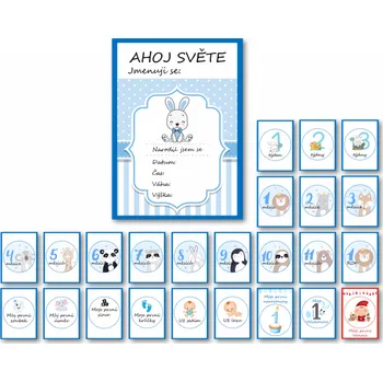 KidPro Milníkové kartičky Zajíček pro chlapečka