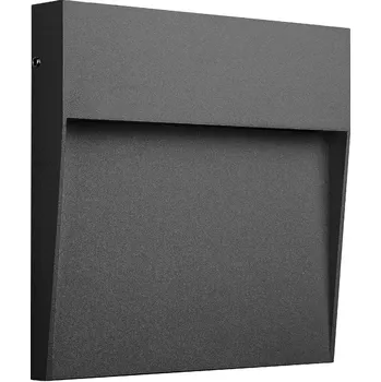 Nástěnné svítidlo Mantra Gris, šedé svítidlo pro orientační osvětlení exteriéru, 3W LED 3000K, 10,5x10,5cm, IP54