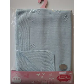 Doplněk pro panenku Modrá pletená dečka pro miminka 40-42 cm (Doplňky pro miminka od Antonio Juana)